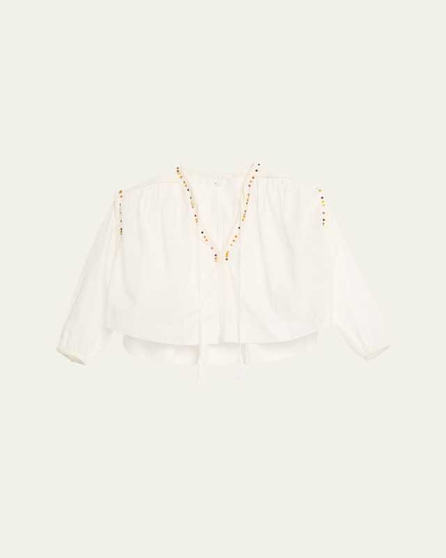Jodie Beaded Long-Sleeve Top